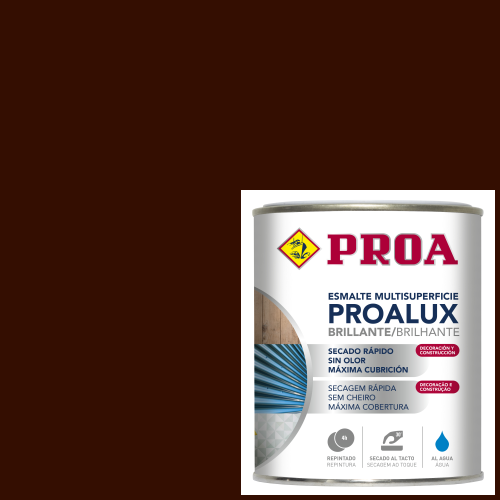 Esmalte al agua multiadherente. Brillante. PROALUX. marrón ral 8016